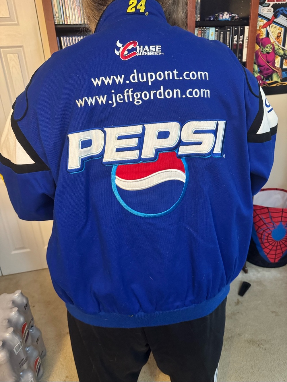 Chase Authentics Blue Pepsi Racing Jacket with White & Red Accents